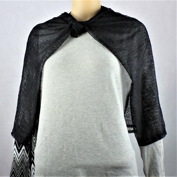 Vera Wang Simply Vera Sheer Black Scarf - Picture 5 of 8